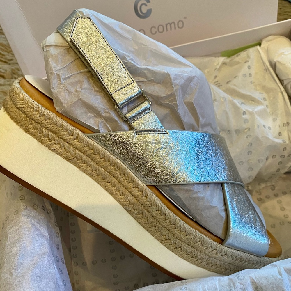 Corso Como Penelopy Silver Wedge Espadrille